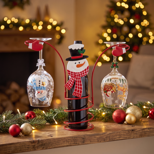 Santa Bottle & Glass Holder